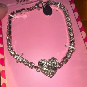 Juicy Couture Silver Heart Charm Bracelet